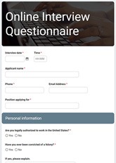 Online Interview Questionnaire Form