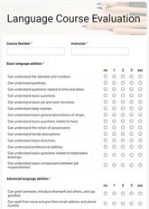 Language Course Evaluation Form