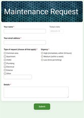 Maintenance Request Form