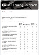 Online Learning Feedback Form