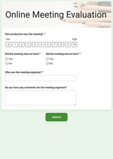 Online Meeting Evaluation Form