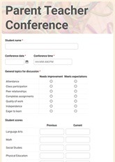 Parent Teacher Conference Form