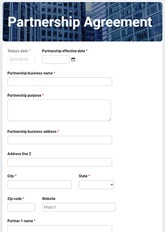 Partnership Agreement Form