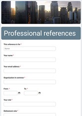 Professional References Form