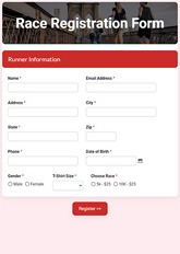 Car Race Registration Form Template