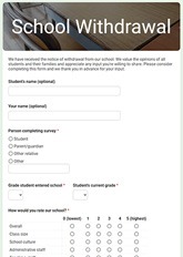 School Withdrawal Form