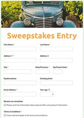 Sweepstakes Entry Form