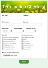 Termination Checklist Form