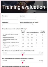 Training Evaluation Form