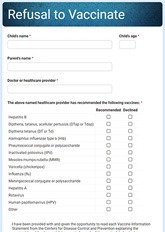 Refusal to Vaccinate Form