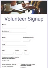 Volunteer Signup Form