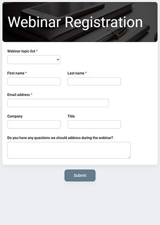 Webinar Registration Form