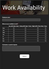 Work Availability Form