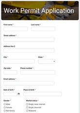 Work Permit Application Form