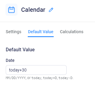 Formsite filter dates and numbers Calendar default value