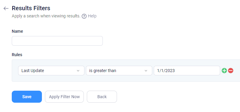 Formsite filter dates and numbers Results Filters example