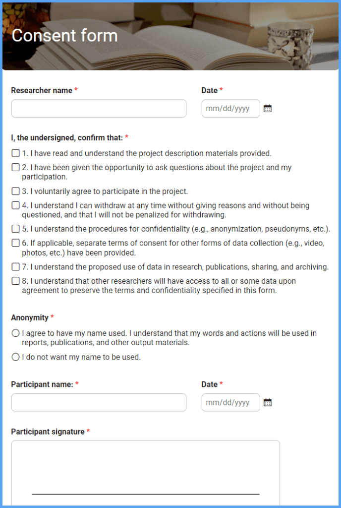 Consent Form Template | Formsite