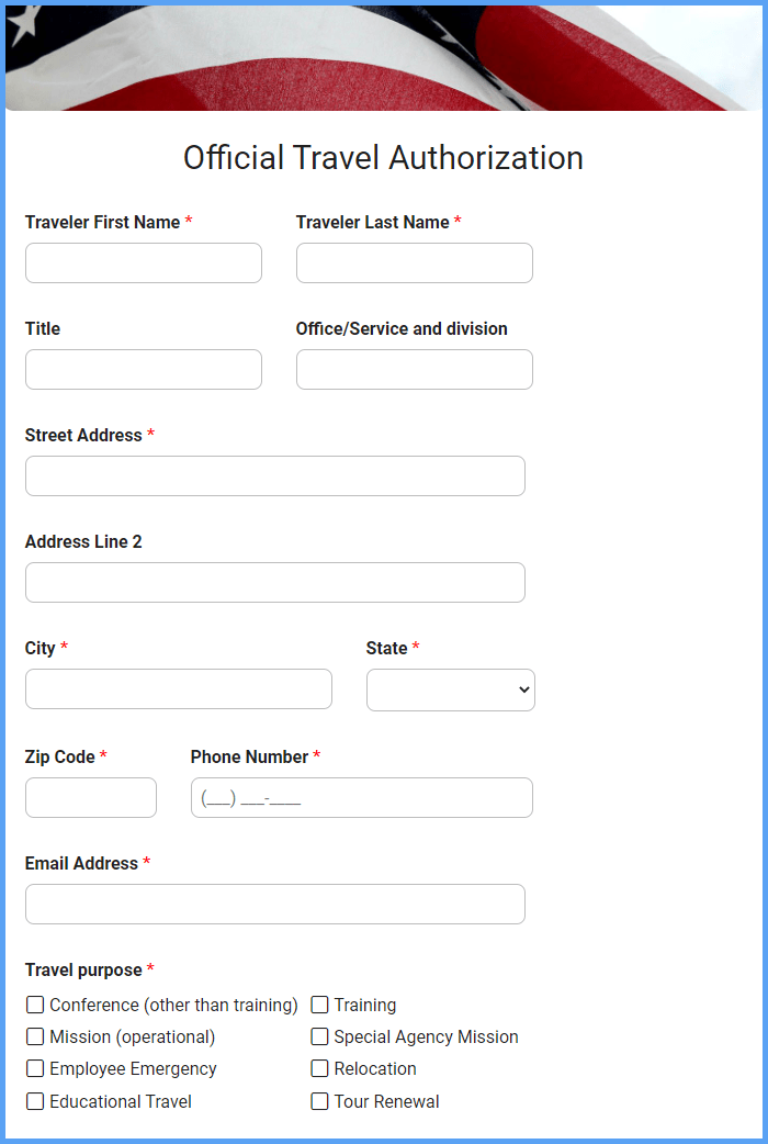 travel authority request form c