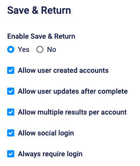 Formsite Save & Return tips settings
