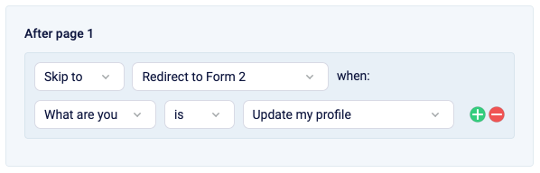 Formsite form list portal Page Rule