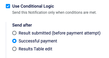 Formsite Notification logic after payment